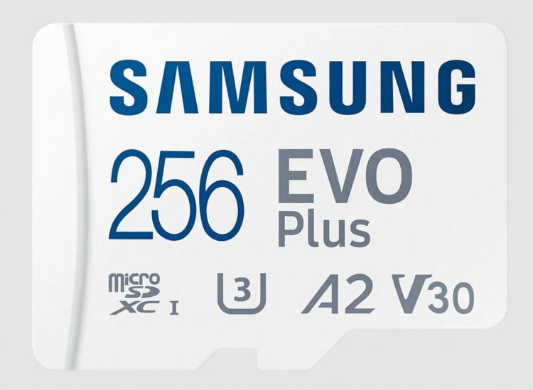 SAMSUNG Флэш карта EVO Plus V30 microSD 256Gb 130Mb/s + адаптер (Г30-79721)